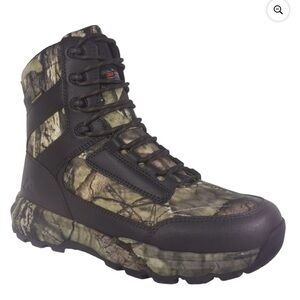 💜Ozark Trail Men’s Leather Mossy Oak 8” Waterproof Hiking,Hunting Boots,Size11.5